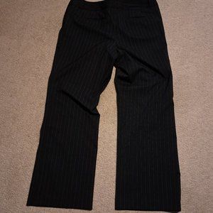 dark navy blue pinstriped pants
